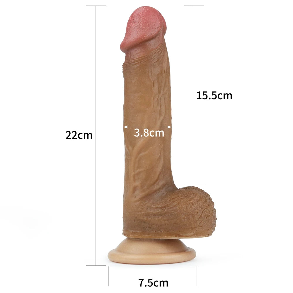 Lovetoy Dual Layered Silicone Cock 21.5 cm Realistik Penis LV4003B