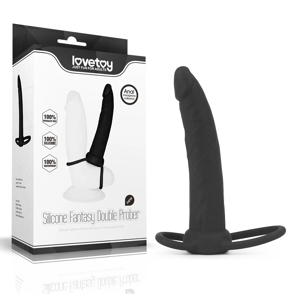 Lovetoy Silicone Fantasy Double Prober Testis Bağlamalı Anal Dildo
