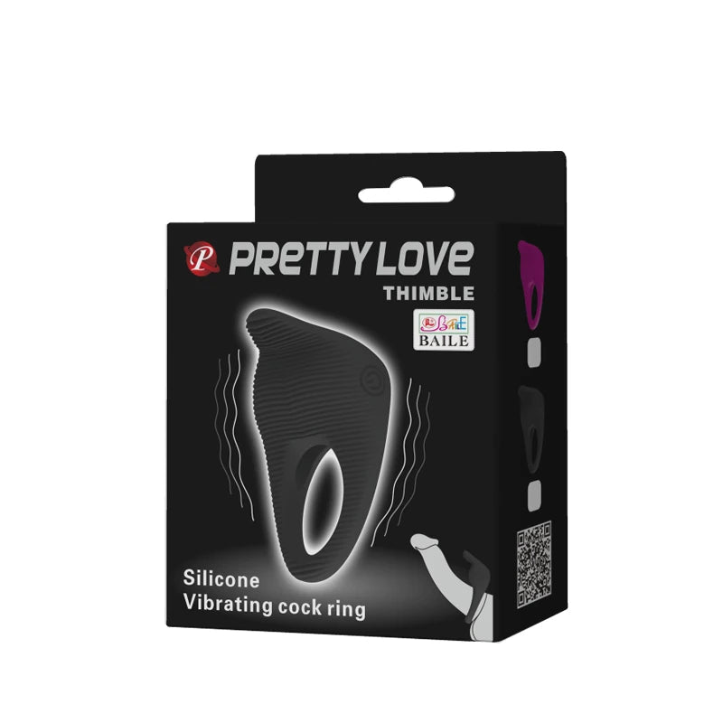 Pretty Love Thimble Vibrating Clitoral Cock Ring Titreşimli Penis Halkası BI-210142