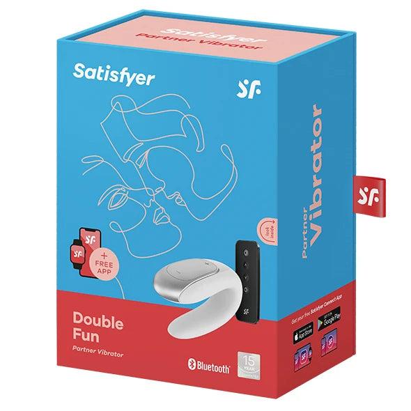 Satisfyer Double Fun Telefon ve Uzaktan Kumanda Kontrollü Vibratör-White