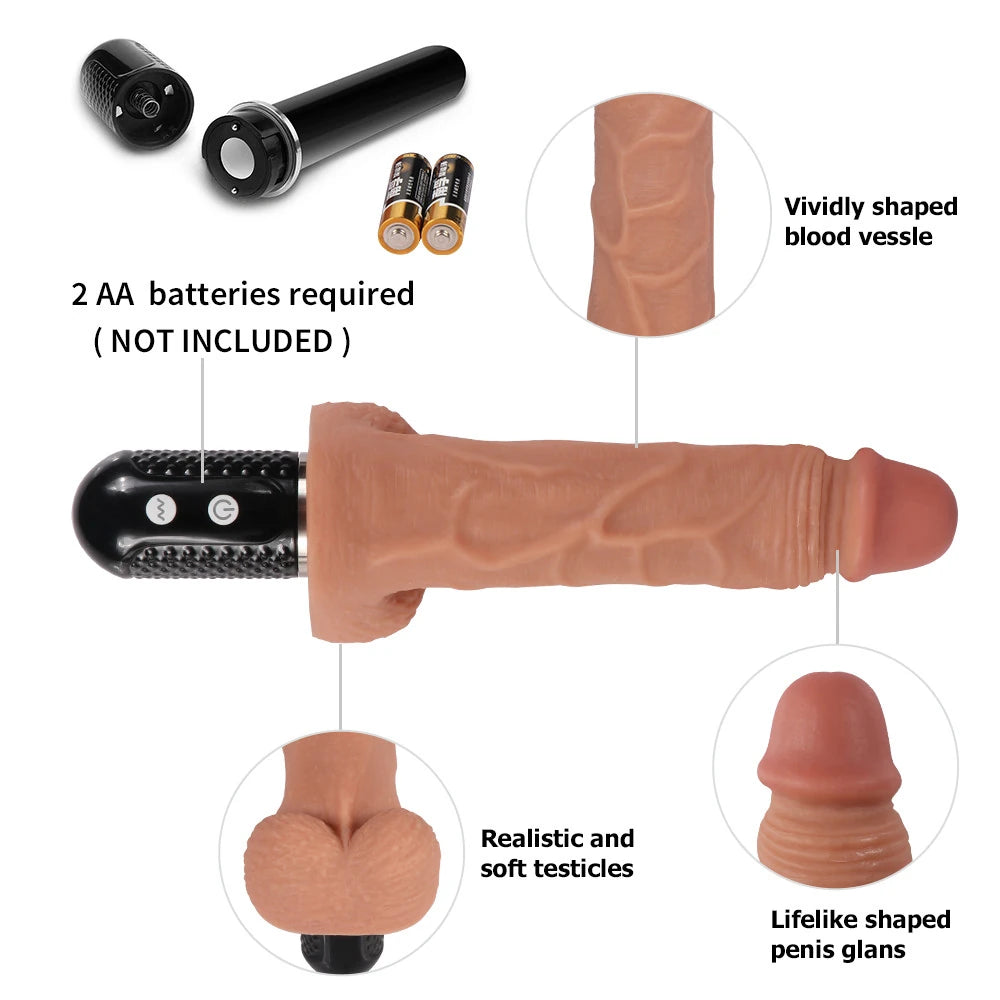 Dildo Series Victor 10 Modlu Çift Katmanlı Realistik Vibratör