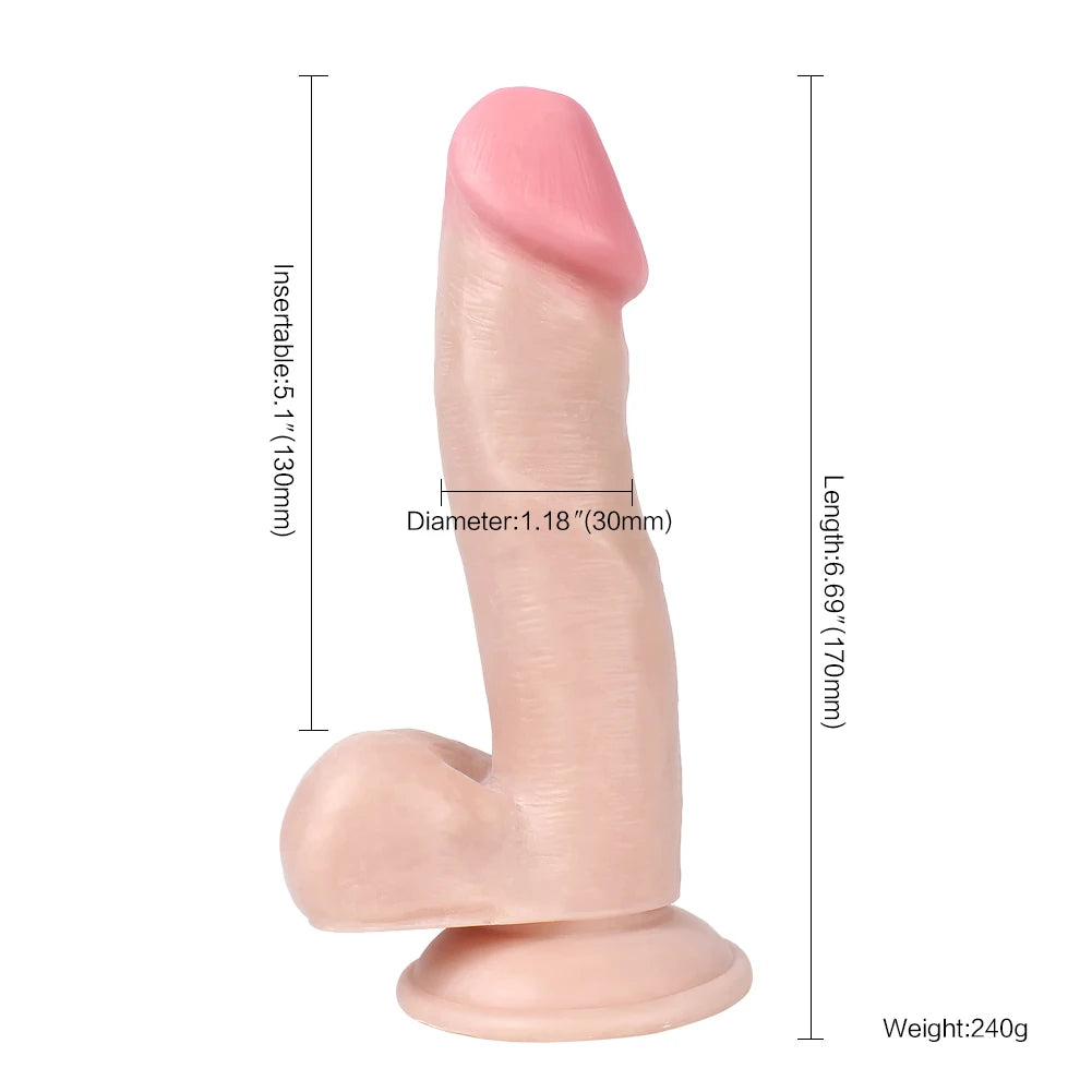 Xise Dildo Series Cholas 17 cm Realistik Penis XS-WBC10026-Flesh