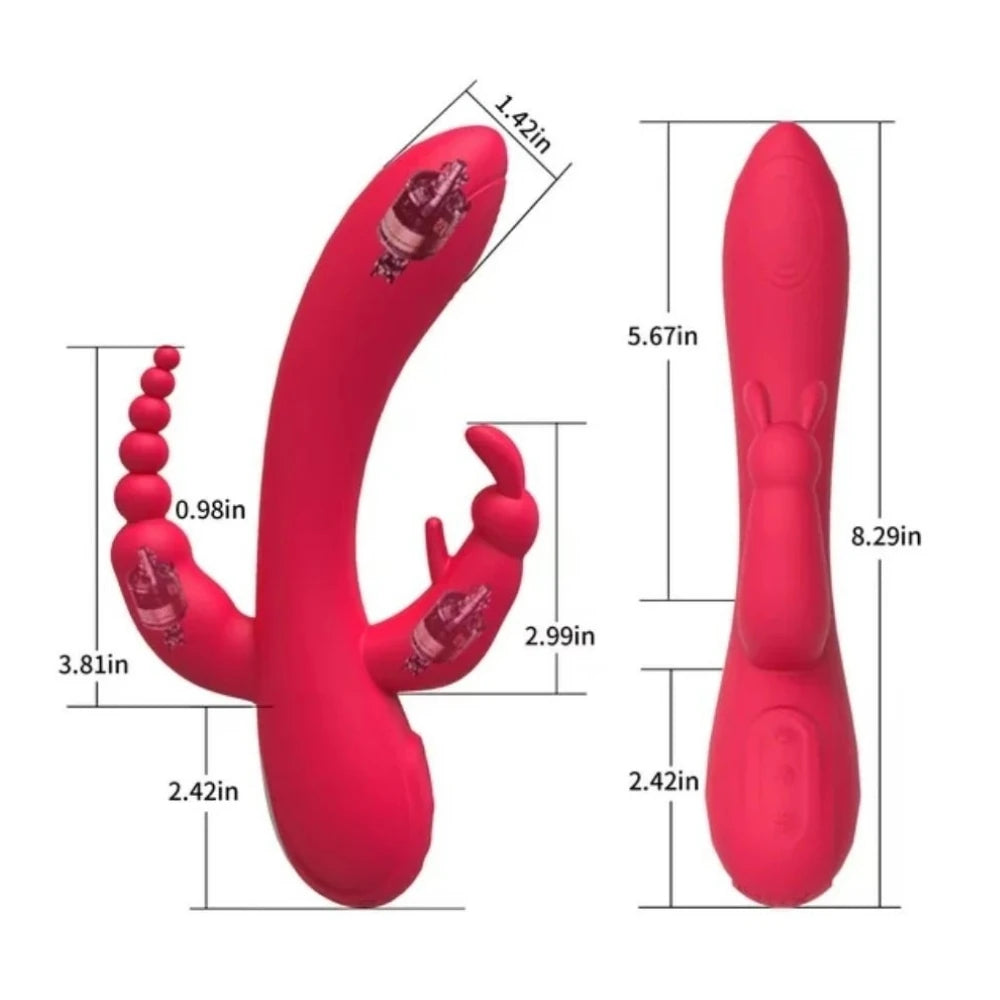 Erox World Meilisa 3 İn 1 Clitoral Massager Rabbit Vibratör