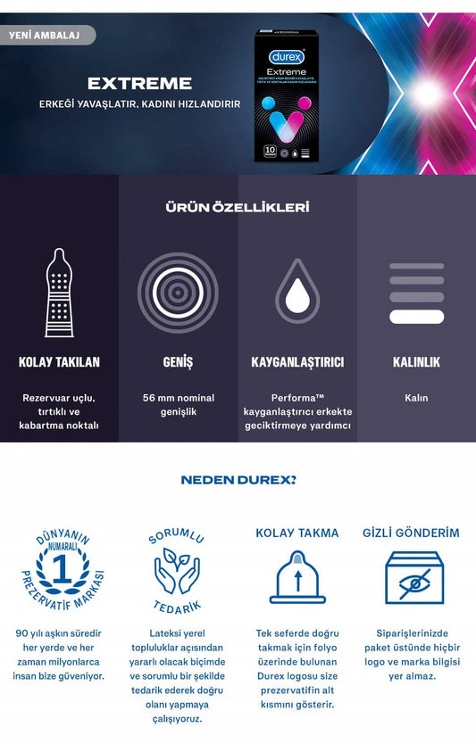 Durex Extreme 10'lu Prezervatif