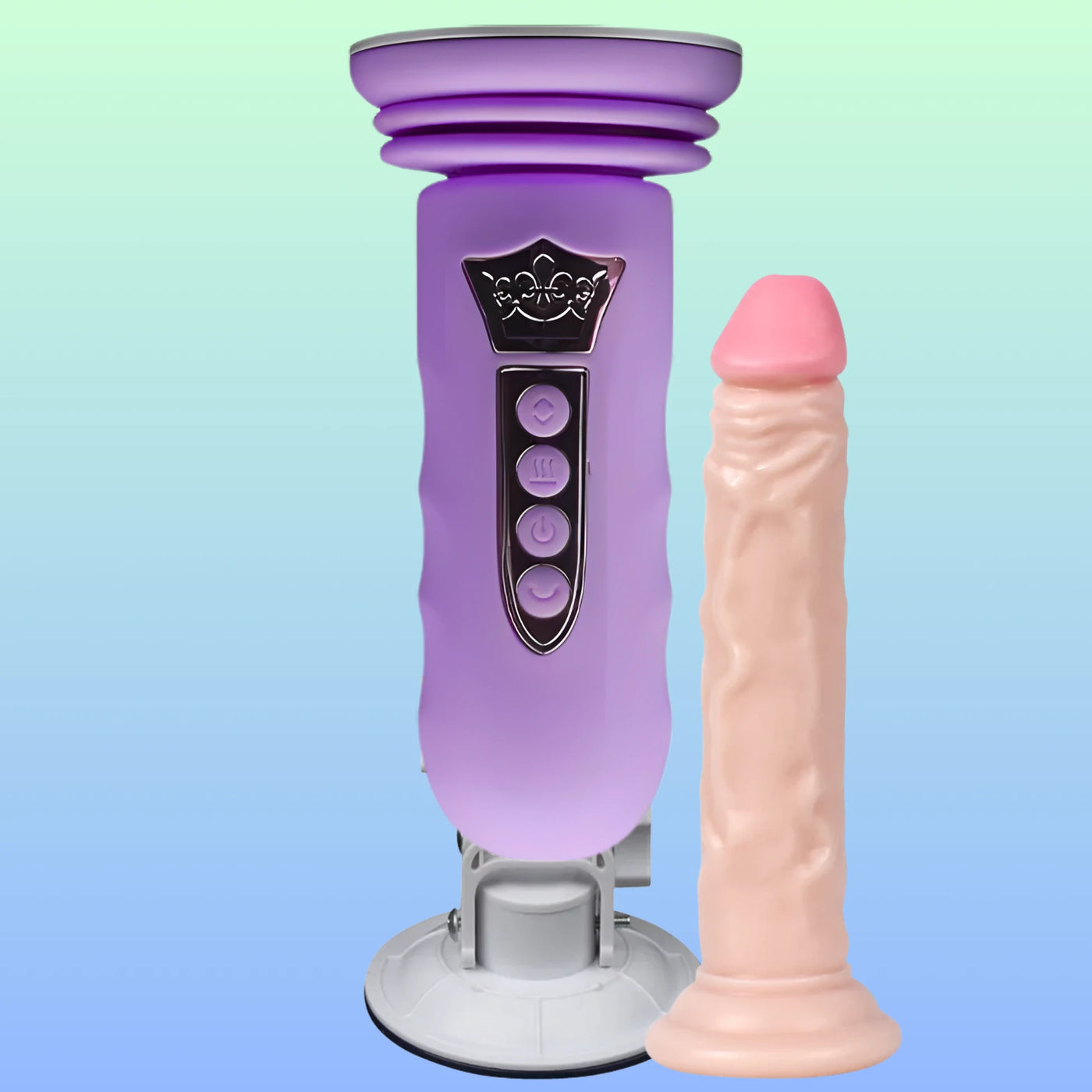 Erox Suction Cup Sex Machine Realistik Penis Uyumlu Seks Makinesi-Purple
