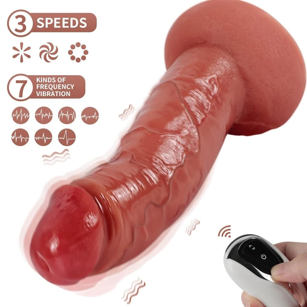 Shequ Tom Vibrating Dildo 20 Cm Belden Bağlamalı Hareketli Realistik Penis