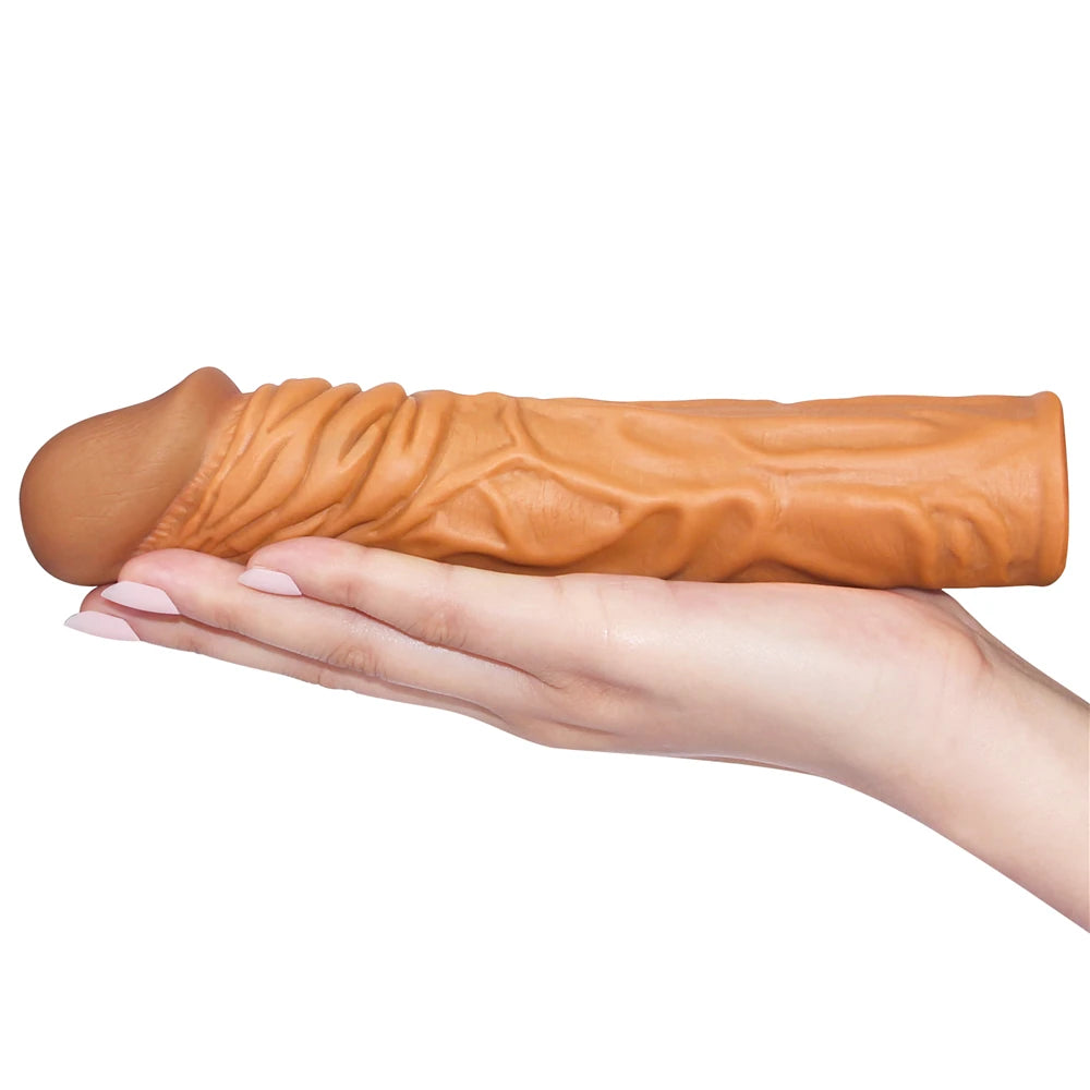 Lovetoy Pleasure X-Tender 5 cm Dolgulu Melez Realistik Penis Kılıfı
