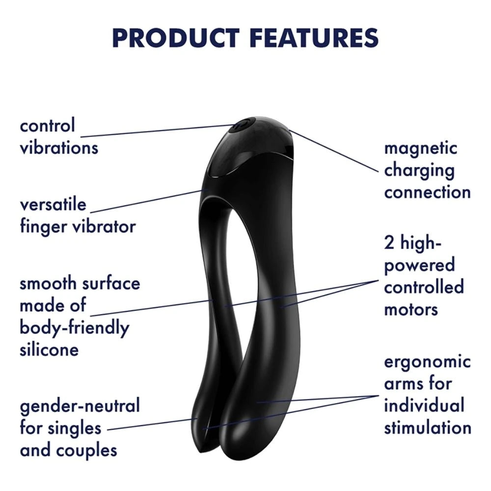 Satisfyer Candy Cane Black Finger Parmak Vibratör
