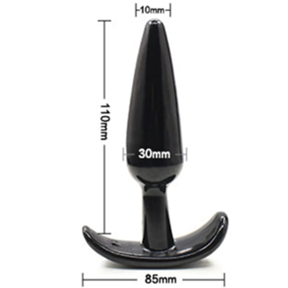 Erox Anal Fantasy Silicone Jelly Butt Plug Anal Alıştırıcı-Black