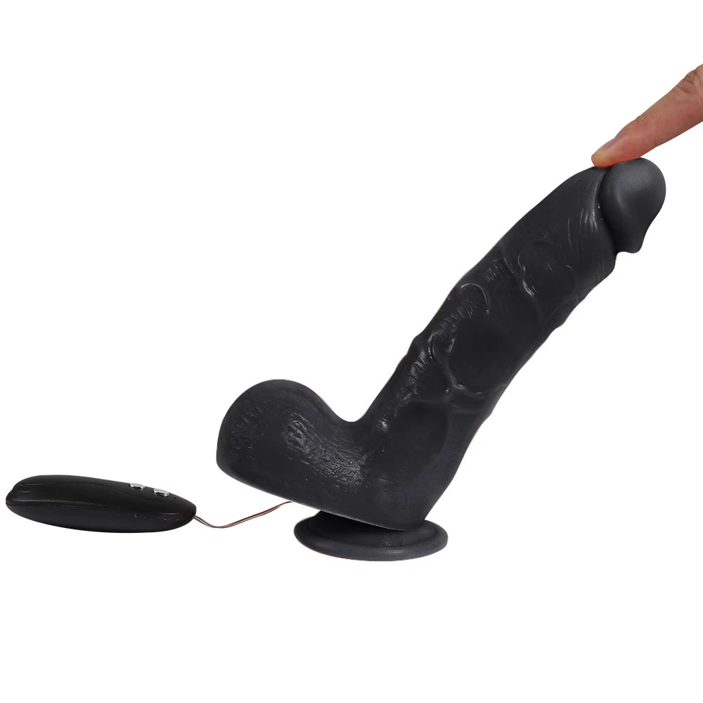 Xise Dildo Series Adam Rubber 21 cm Titreşimli Realistik Zenci Penis XS-WBC10012-V-Black