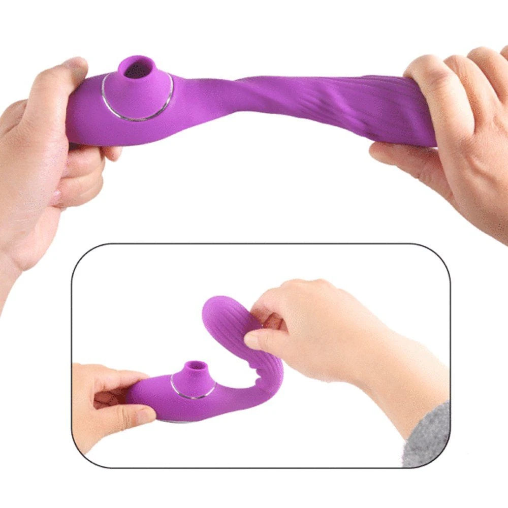 Erox Sucking İn Vibration Çift Yönlü Emiş Güçlü Partner Vibratör Mor