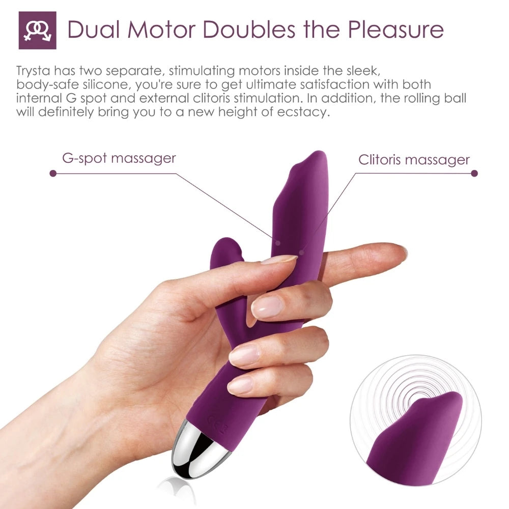 Svakom Trysta Hedefli Dönen G-Spot Rabbit Vibratör-Purple