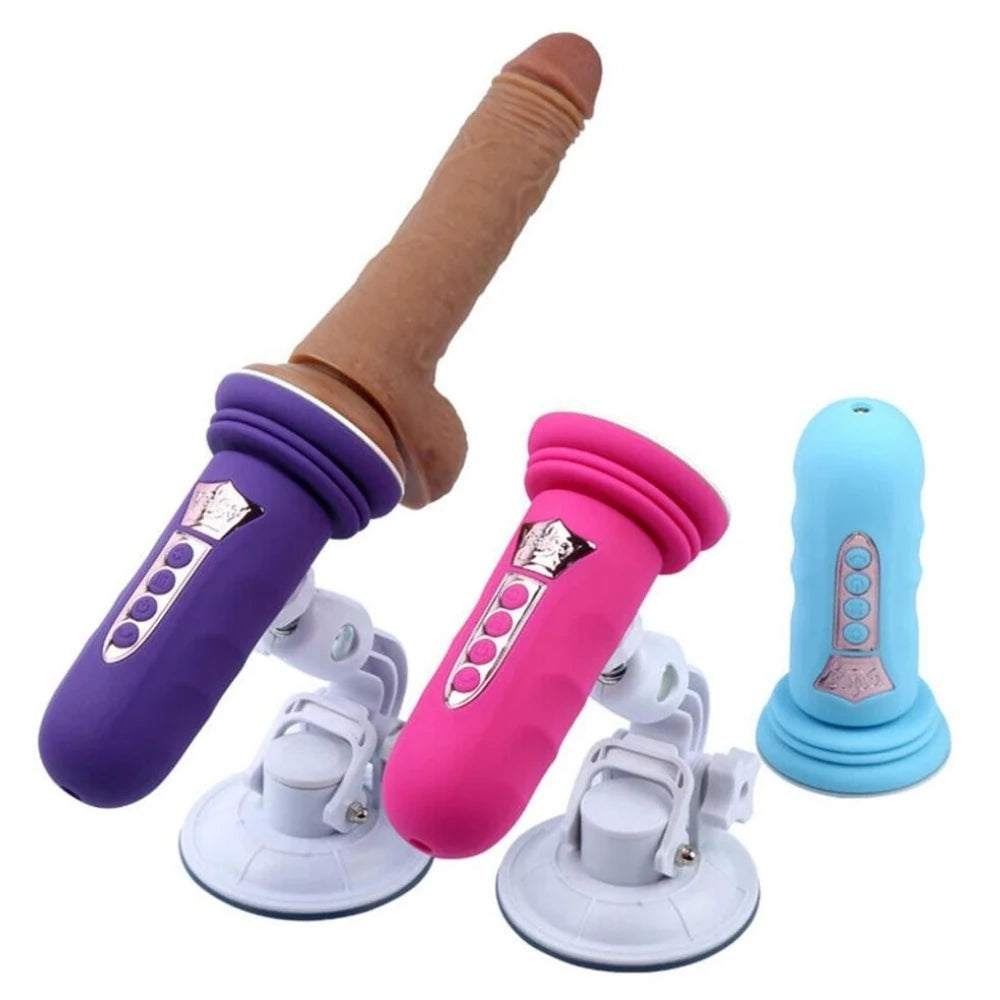 Erox Suction Cup Sex Machine Realistik Penis Uyumlu Seks Makinesi-Pink