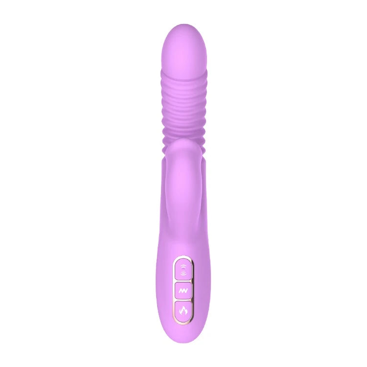 Dibe Angelia Thrusting İleri Geri Hareketli Dilli Rabbit Vibratör-Purple