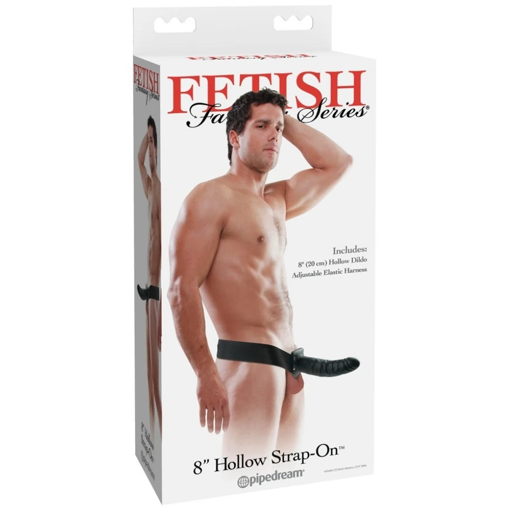 Pipedream Fetish Fantasy Series 8 İnch İçi Boş Strap-On Penis Black