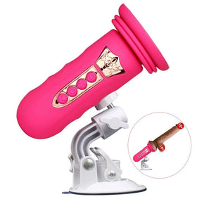 Erox Suction Cup Sex Machine Realistik Penis Uyumlu Seks Makinesi-Pink