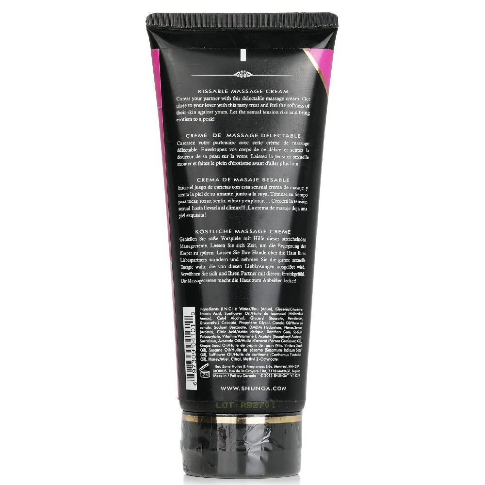 Shunga Kissable Massage Cream Ahududulu Öpülebilir Masaj Jeli 200 Ml.