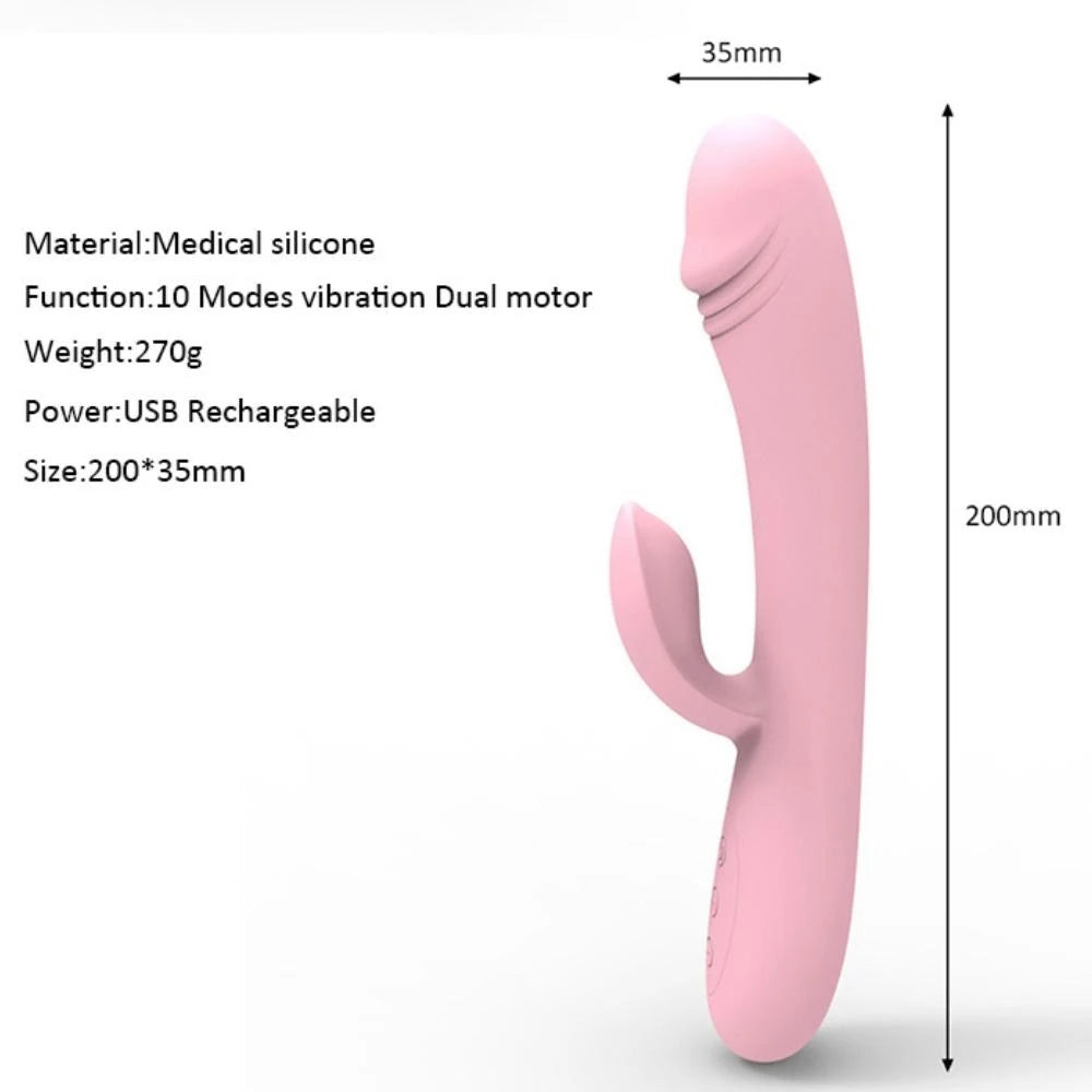 Erox Double Çift Titreşim Motorlu 10 Mod Tavşan Vibratör