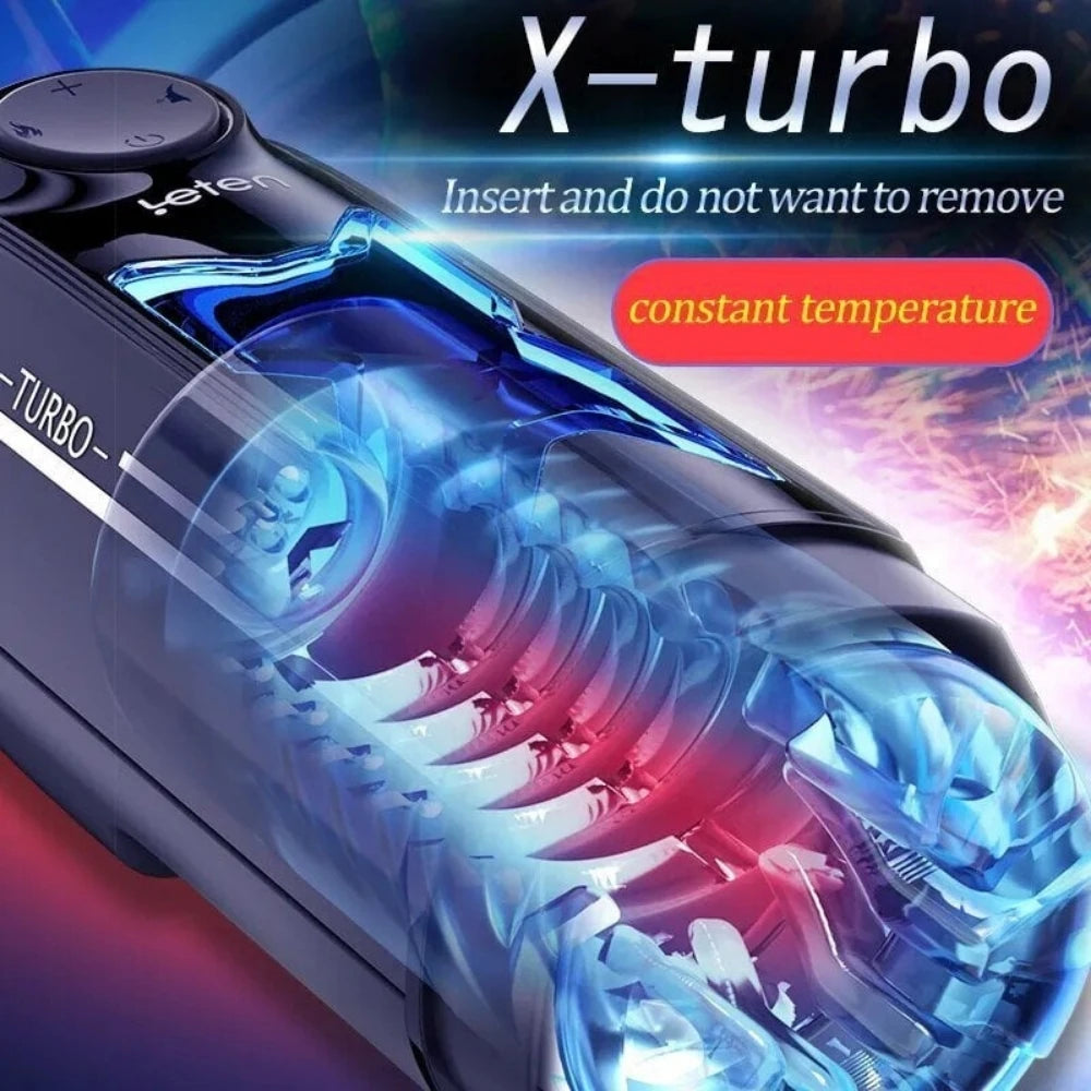 Leten X-Turbo İleri Geri Hareketli Isıtmalı ve Sesli Otomatik Masturbator