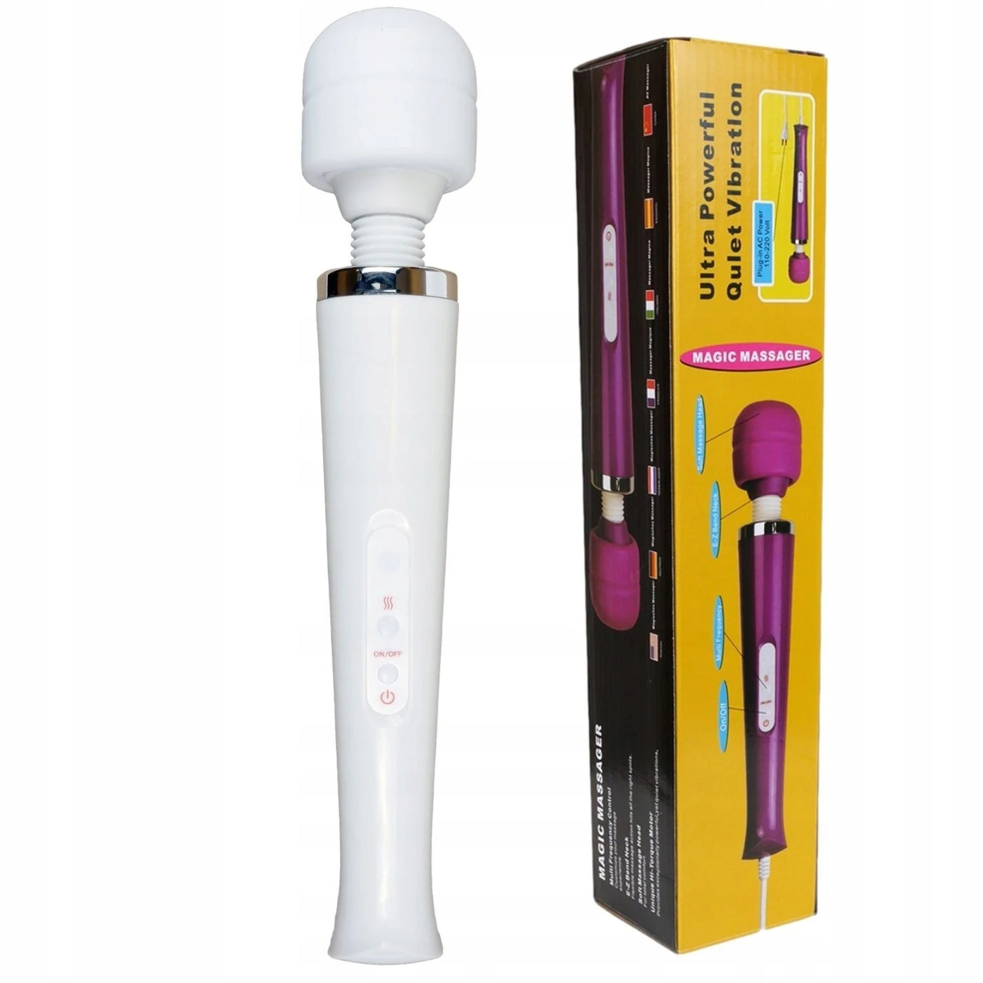Erox Magic Massager White Profesyonel 10 Modlu Güçlü Masaj Aleti