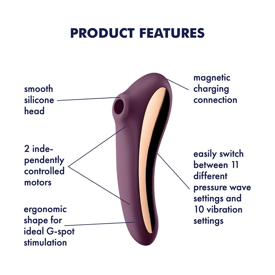 Satisfyer Dual Kiss Telefon Kontrollü Emiş Güçlü Vibratör-Bordeaux