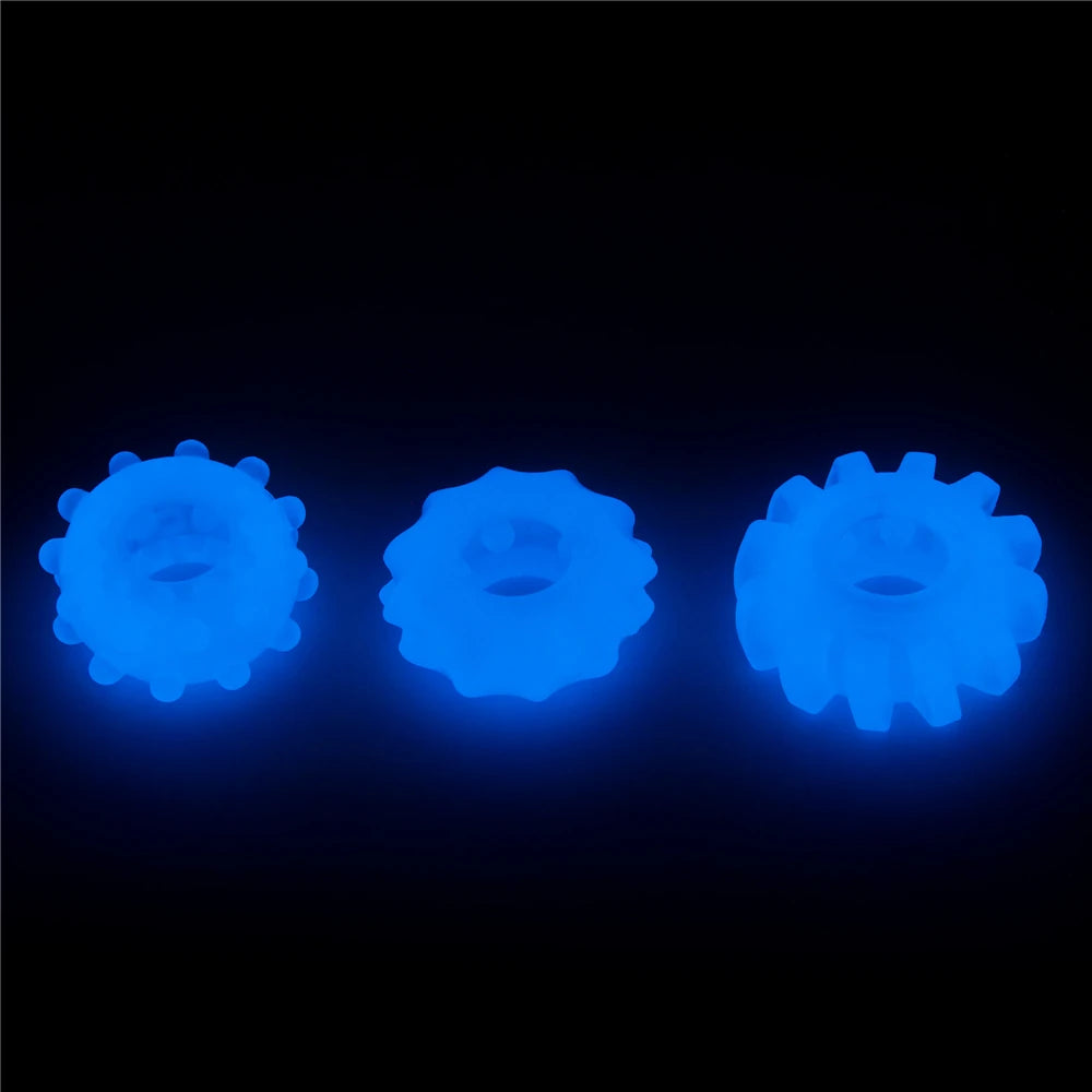 Lovetoy Lumino Play Fosforlu 3 Farklı Boyda Esnek Penis Halkası