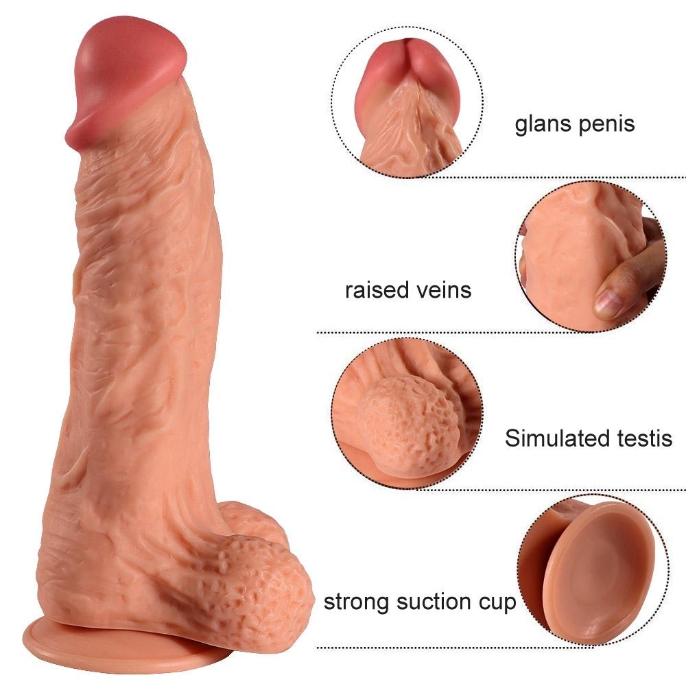 Xise Leilong Dual Layered 32.5 cm Büyük Realistik Penis XS-WBD10074-L