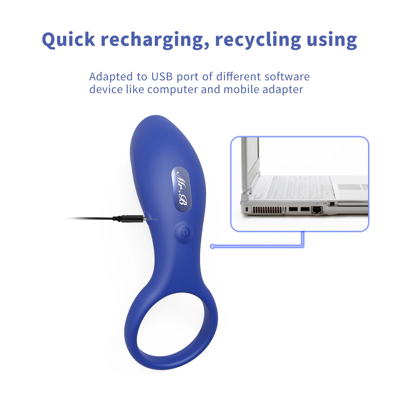 Wowyes B9 Klitoris Penetrasyon Usb Şarjlı Penis Halkası