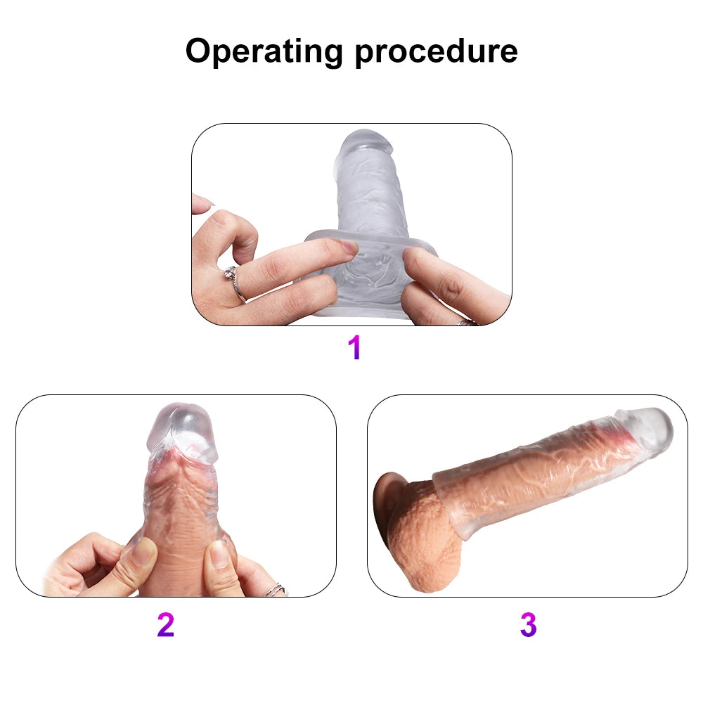 Shequ 3 Farklı Boyda Yumuşak Dokulu Penis Kılıfı Seti