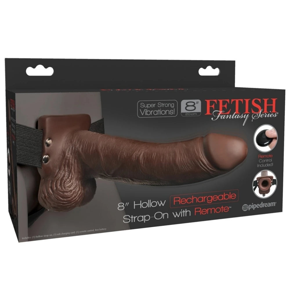 Pipedream Fetish Fantasy Series 8 İnch Hollow Strap-On With Titreşimli İçi Boş Kemerli Penis