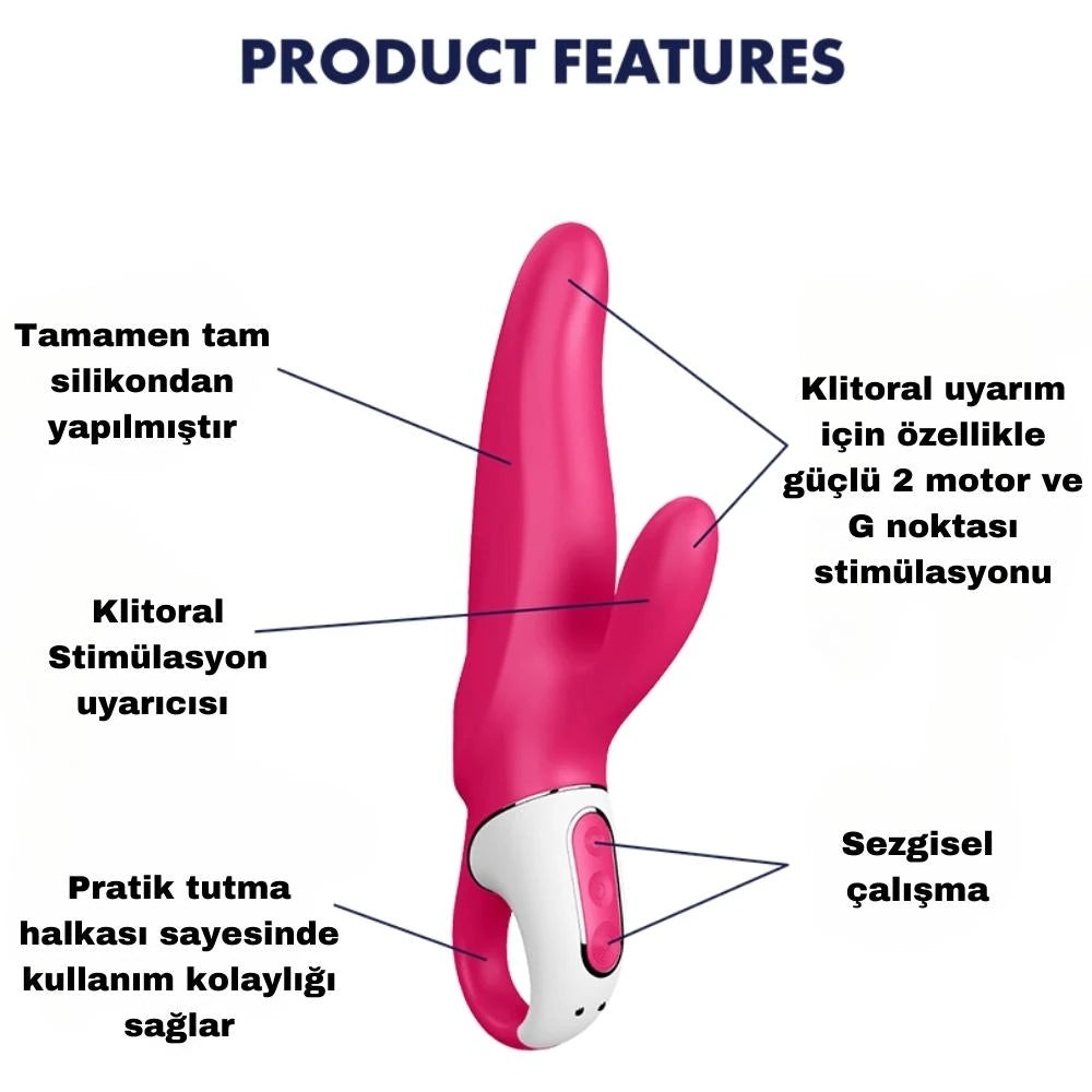 Satisfyer Vibes Mr. Şarjlı Tavşan Vibratör-Pink