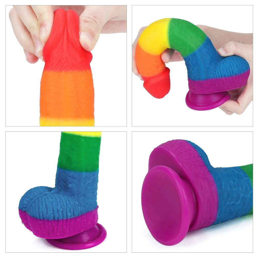 Lovetoy Prider Dildo 23 cm Renkli Soft Doku Realistik Penis LV410028