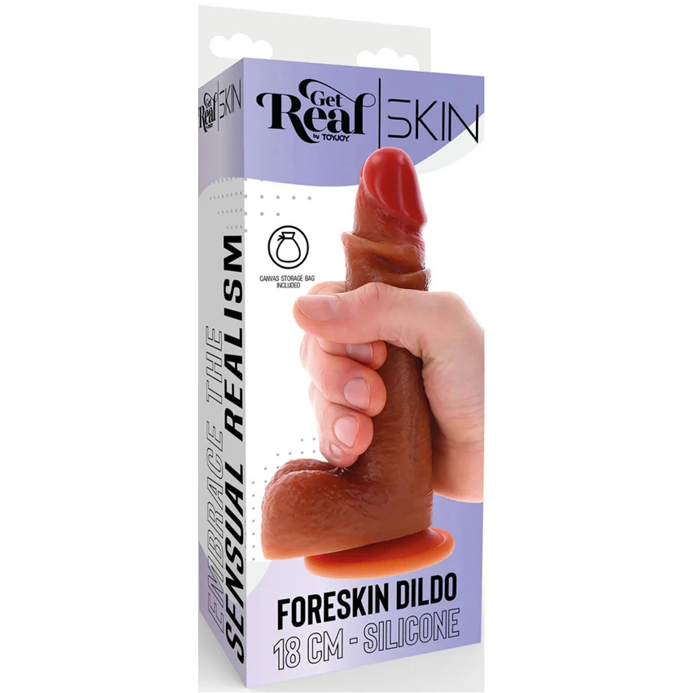 ToyJoy Get Real Foreskin Dildo Silicone Kaydırılabilir Deri Realistik Penis 18 Cm.