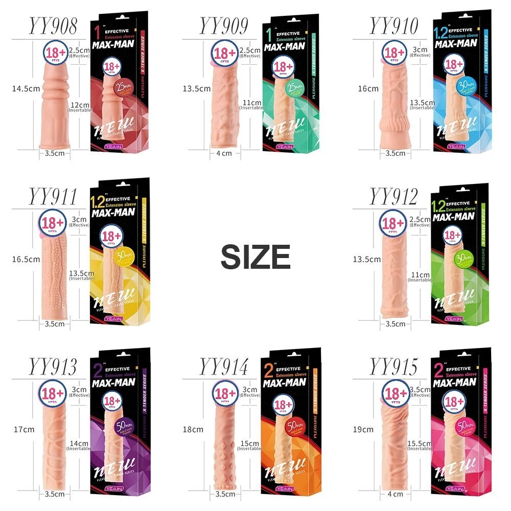 Yeain Max Man 5 cm Uzatmalı Tırtıklı Penis Kılıf