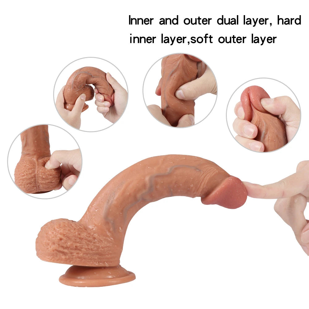 Shequ Dildo Series Veins Strapon Belden Bağlamalı Realistik Penis