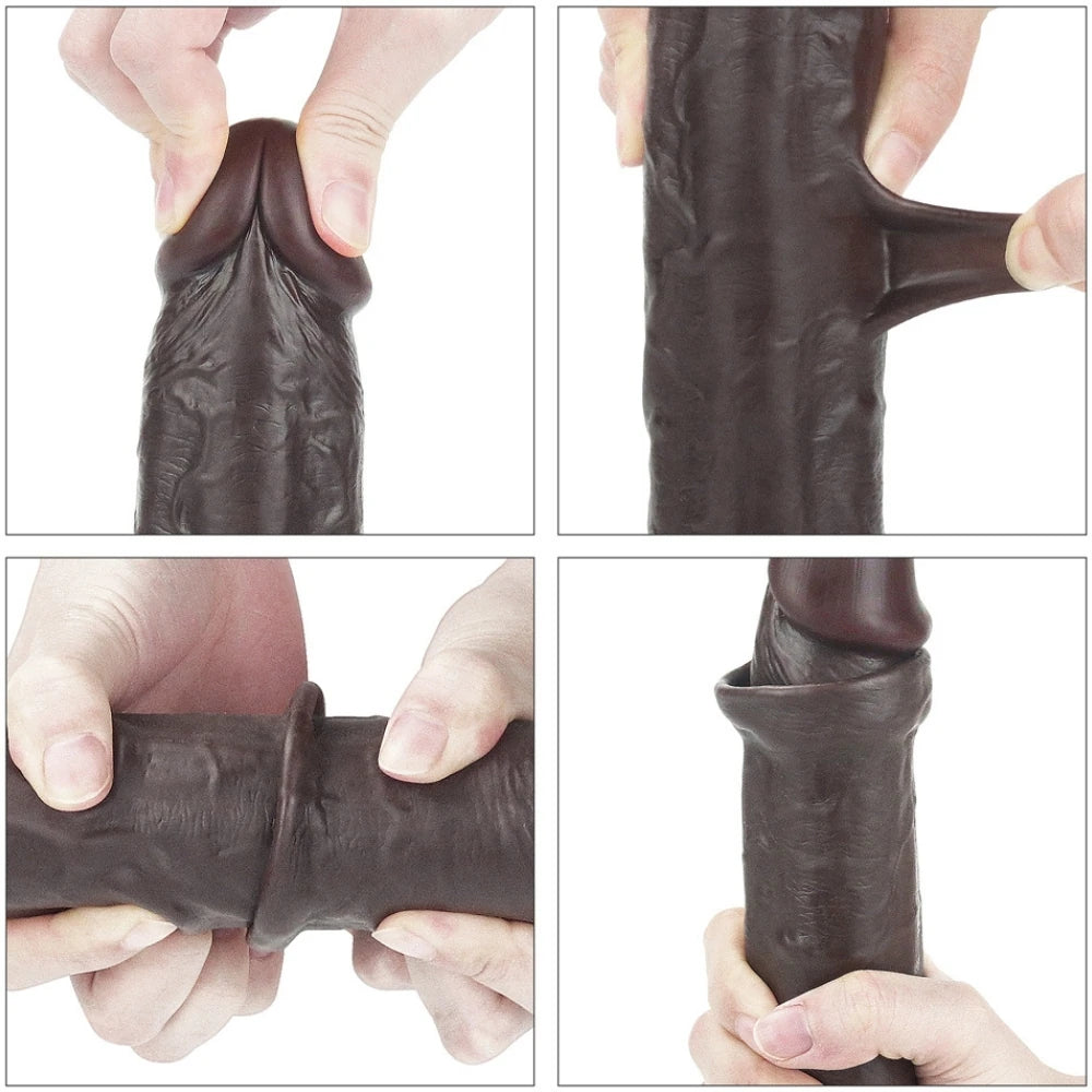 Lovetoy Sliding Skin Dildo Hareketli Deri Özellikli 23.5 Realistik Zenci Penis