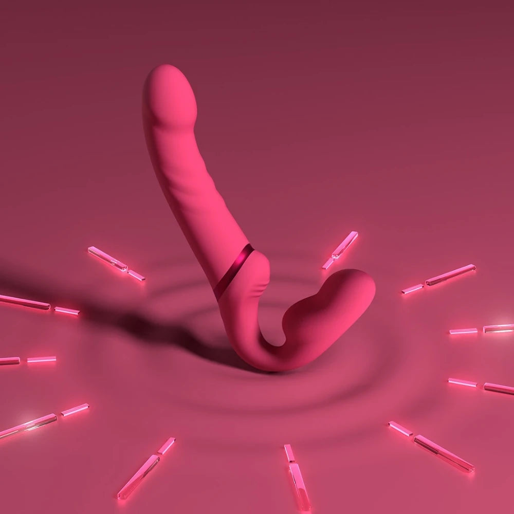 Lovense Lapis Telefon Kontrollü Titreşimli Strapless Strapon Dildo