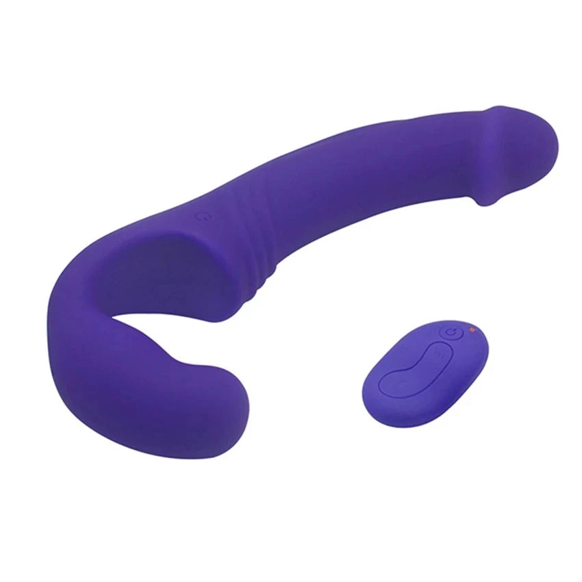 Aphrodisia Double Rider Uzaktan Kumandalı Strapless Strap-On Vibratör-Purple