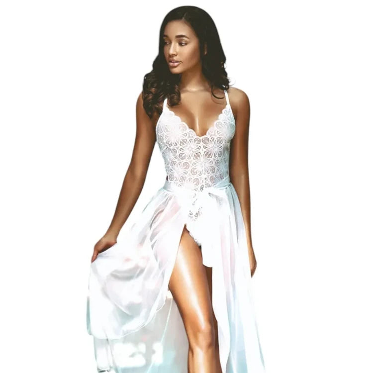 Erox Fantasy Wear Dantelli Uzun Seksi Gecelik