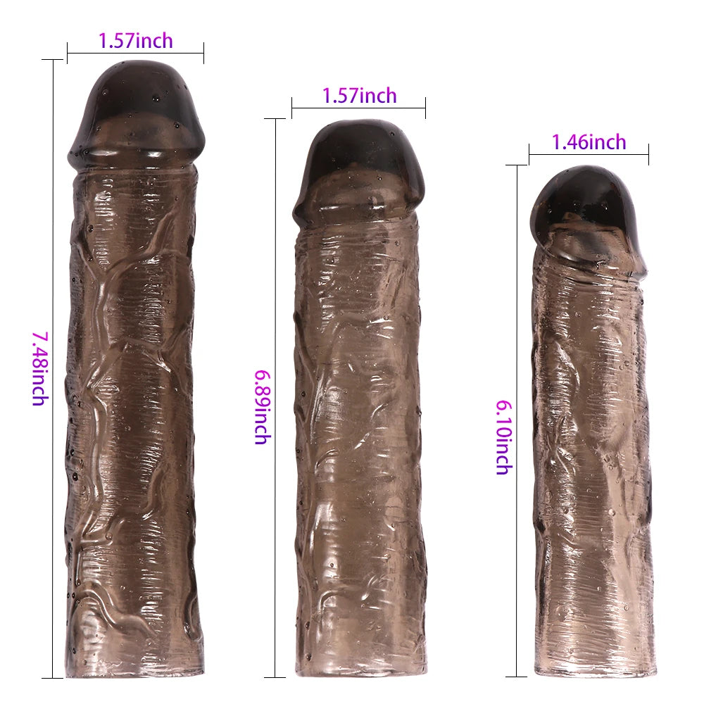 Shequ 3 Farklı Boyda Melez Penis Kılıfı Seti