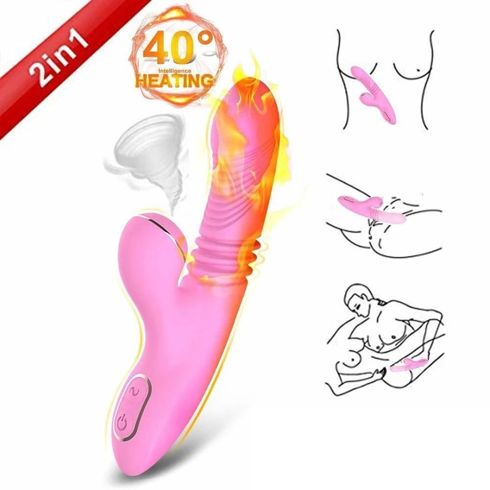 Dibe Haloy Olivia Thrusting Vibe İleti Geri Hareketli Darbeli Vibratör-Pink