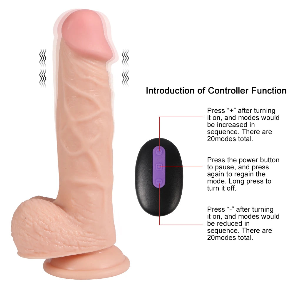 Shequ Dildo Series Hans 20 Mod Titreşimli Realistik Penis