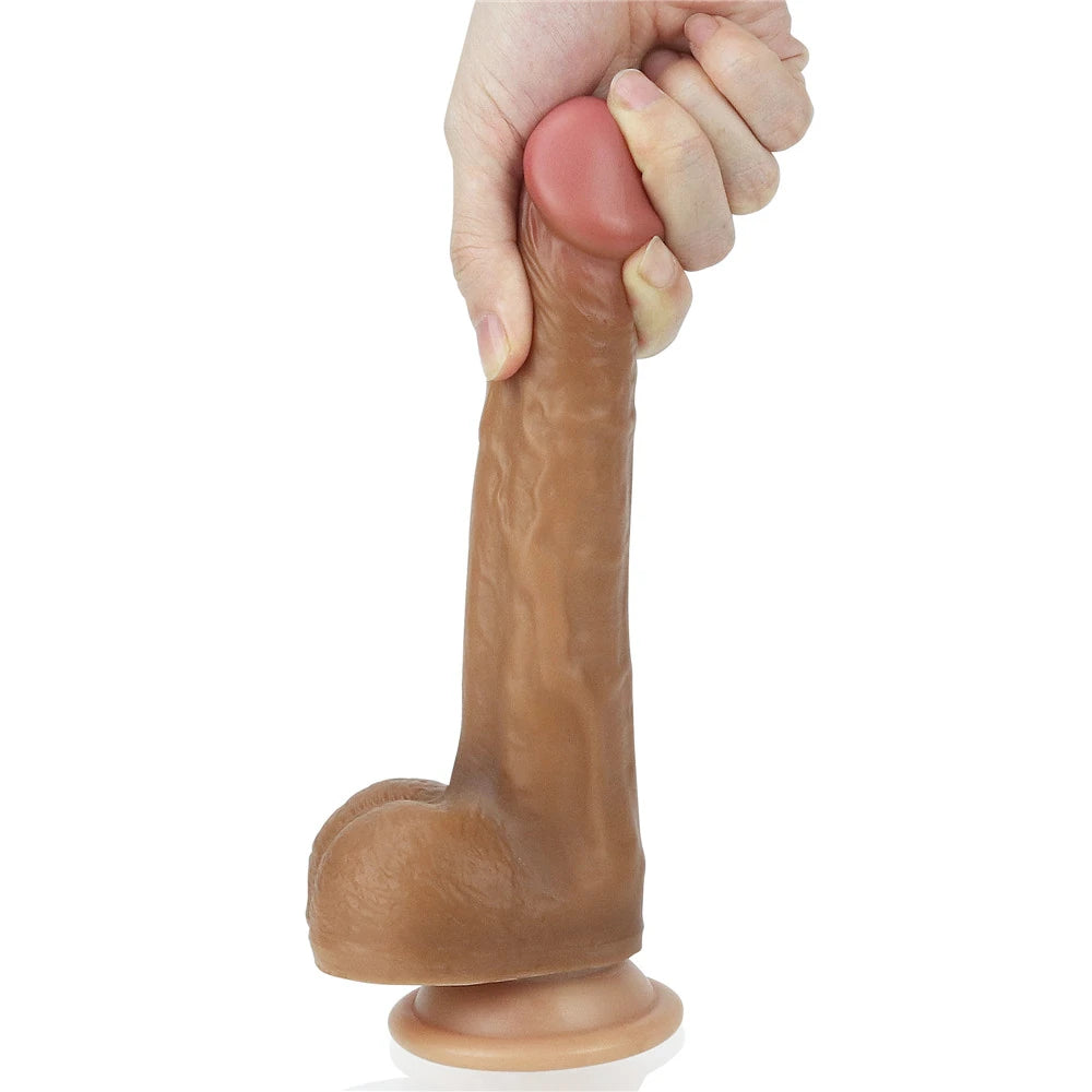 Lovetoy Dual Layered Cock 20 cm Realistik Penis LV4004-Brown