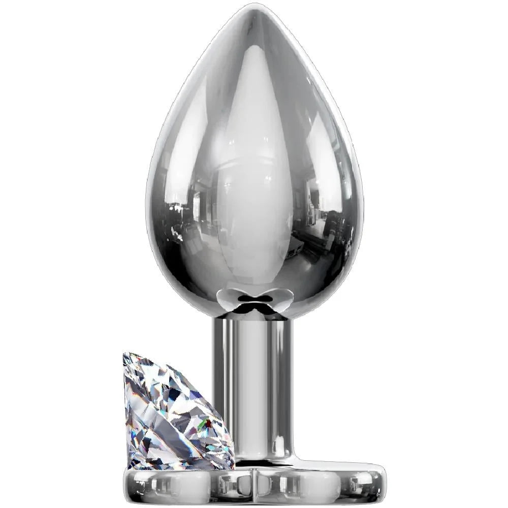 Erox Anal Fantasy Luxury Diamond White Taşlı Metal Anal Plug - Small