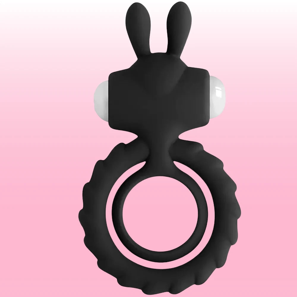 Erox The Cock Ring Nuo Rabbit Klitoral Titreşimli Penis Halkası - Black