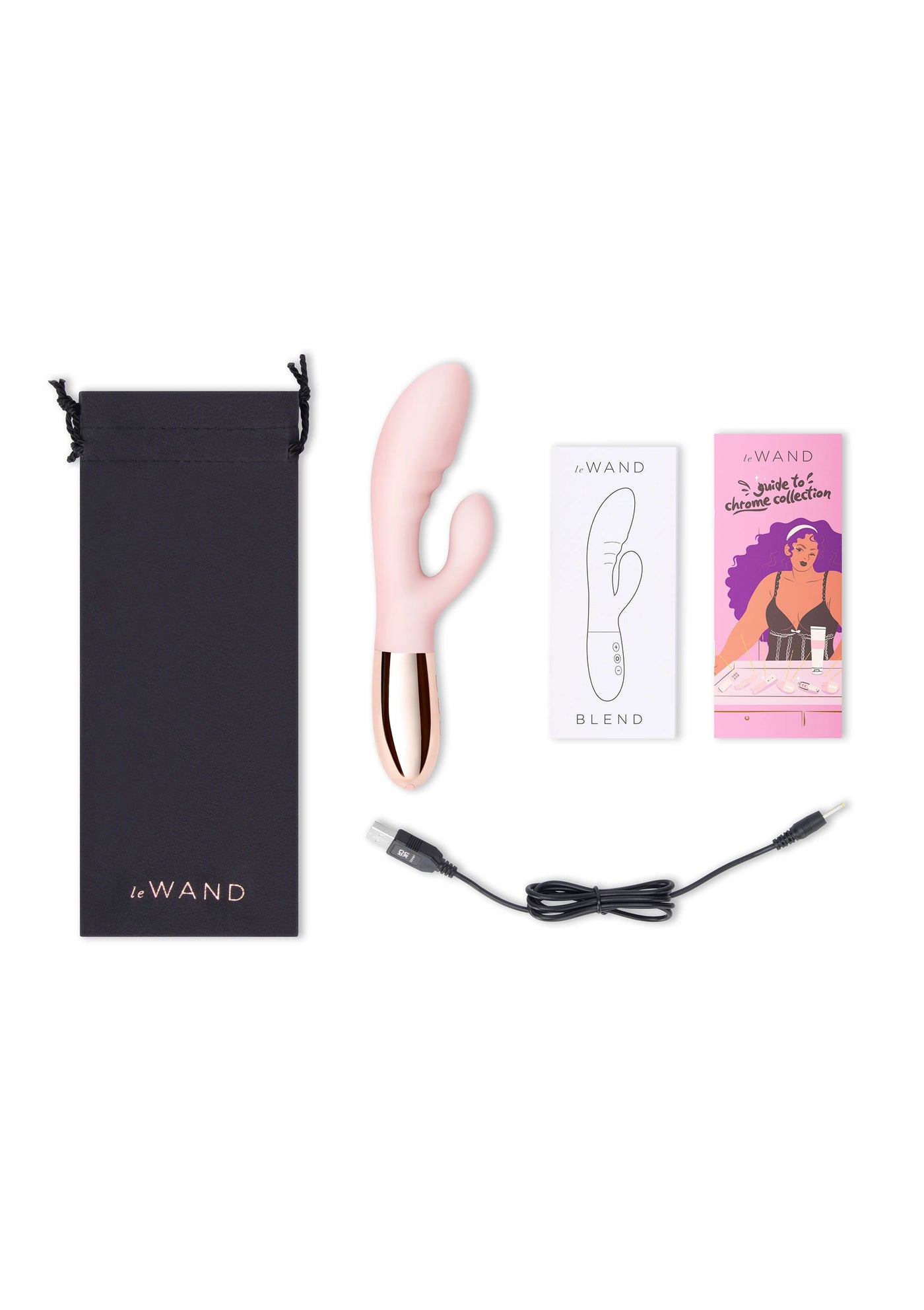 Le Wand Blend Rechargeable Şarjlı Tavşan Vibratör-Pink