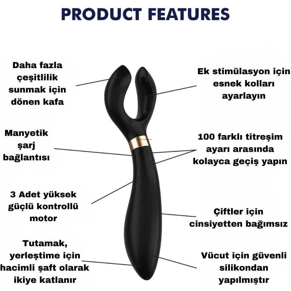 Satisfyer Endless Fun Çiftlere Özel Vibratör ve Penis Halkası-Black