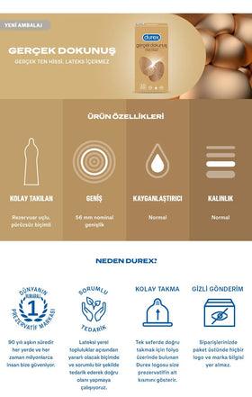 Durex Gerçek Dokunuş 10'lu Prezervatif