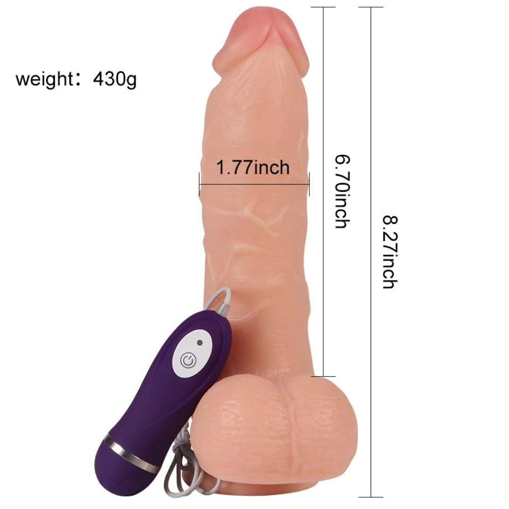 Shequ Vibrating Dildo Adam Ruber 21 cm Titreşimli Realistik Penis SQ-WBC10012-V