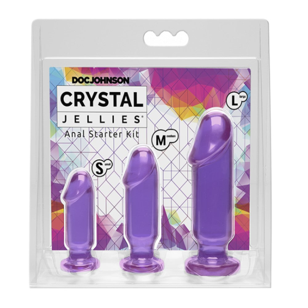 Doc Johnson Crystal Jellies Anal Starter Kit Anal Plug Set Purple